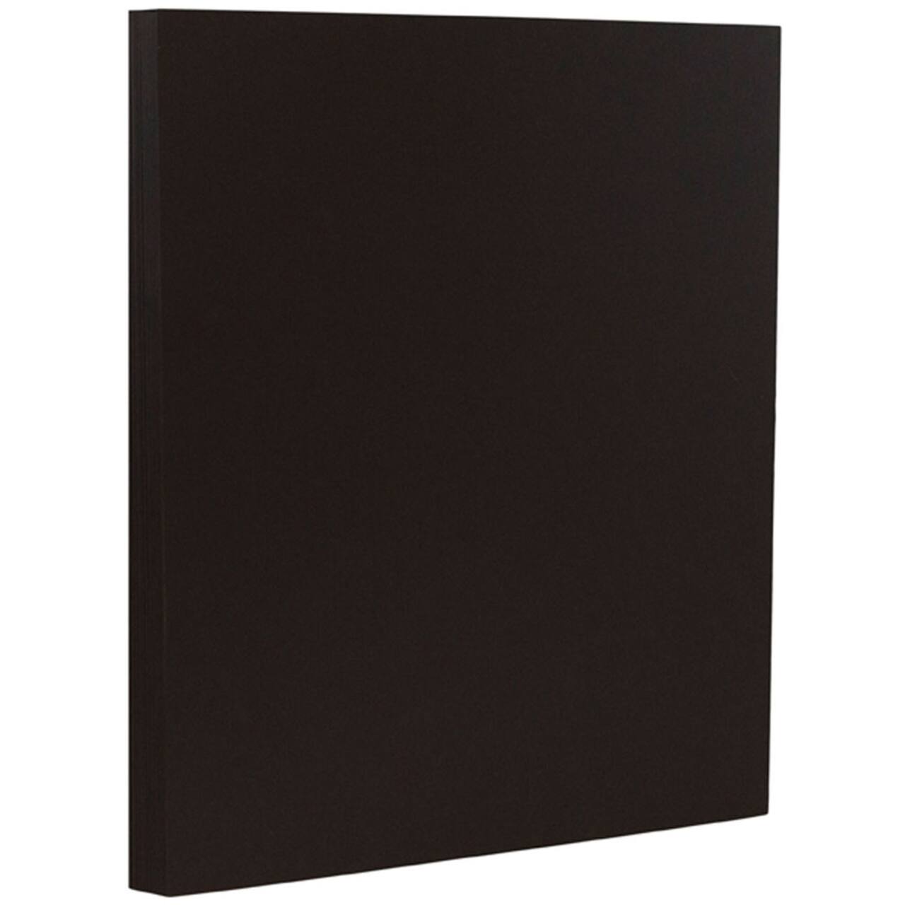 JAM Paper Matte Black Linen 8.5" x 11" 80lb. Cardstock, 250 Sheets